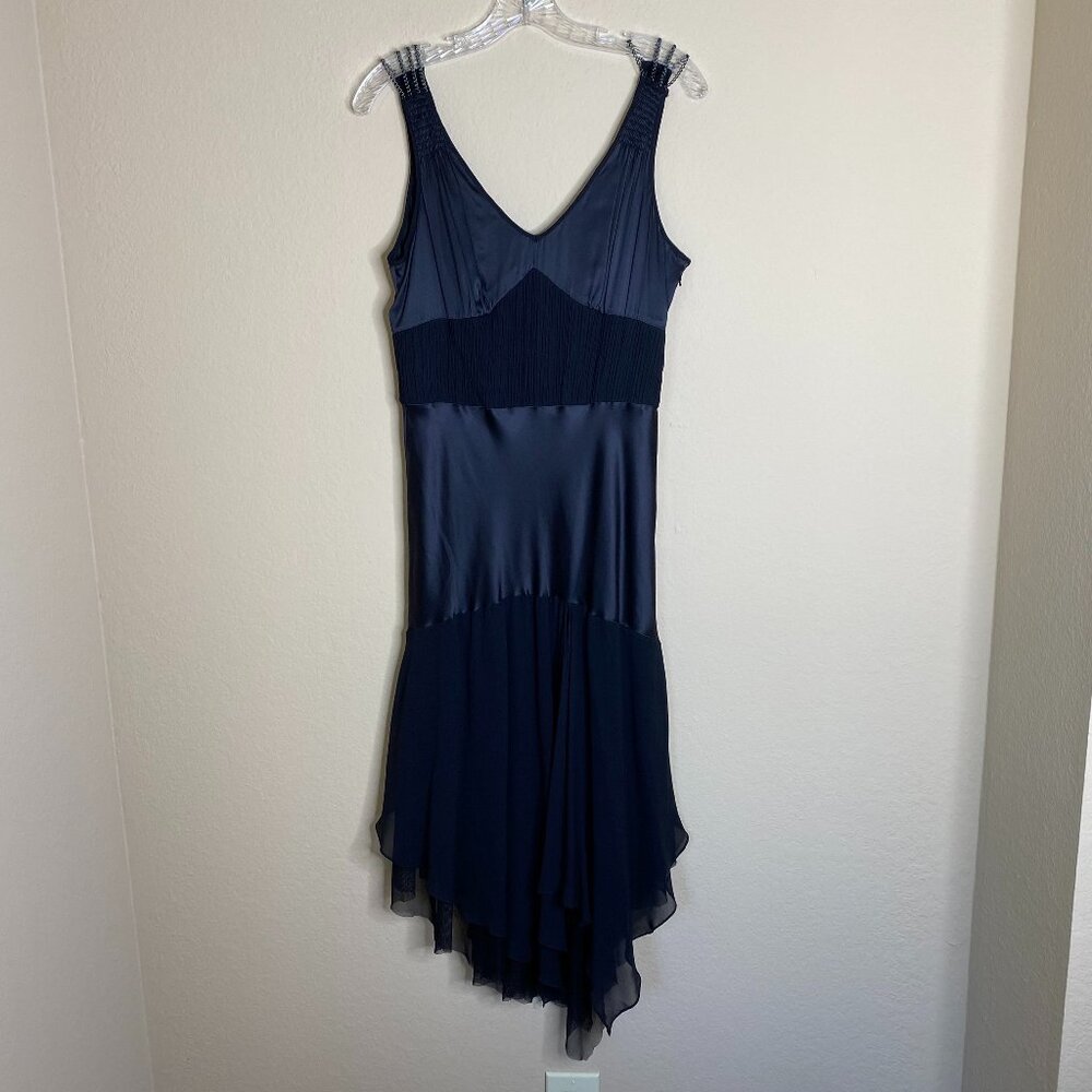 vintage sue wong black sleeveless silk dress